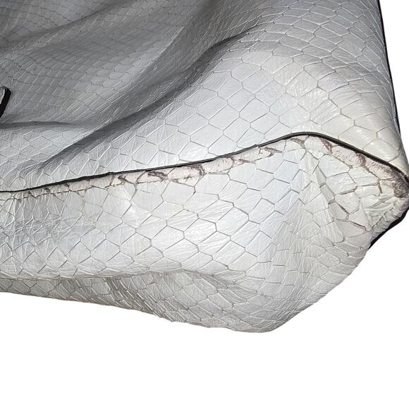 Rare White Michael Kors Snake Leather Python Hamilton Purse Satchel 35S5SHLT3N - Picture 12 of 12